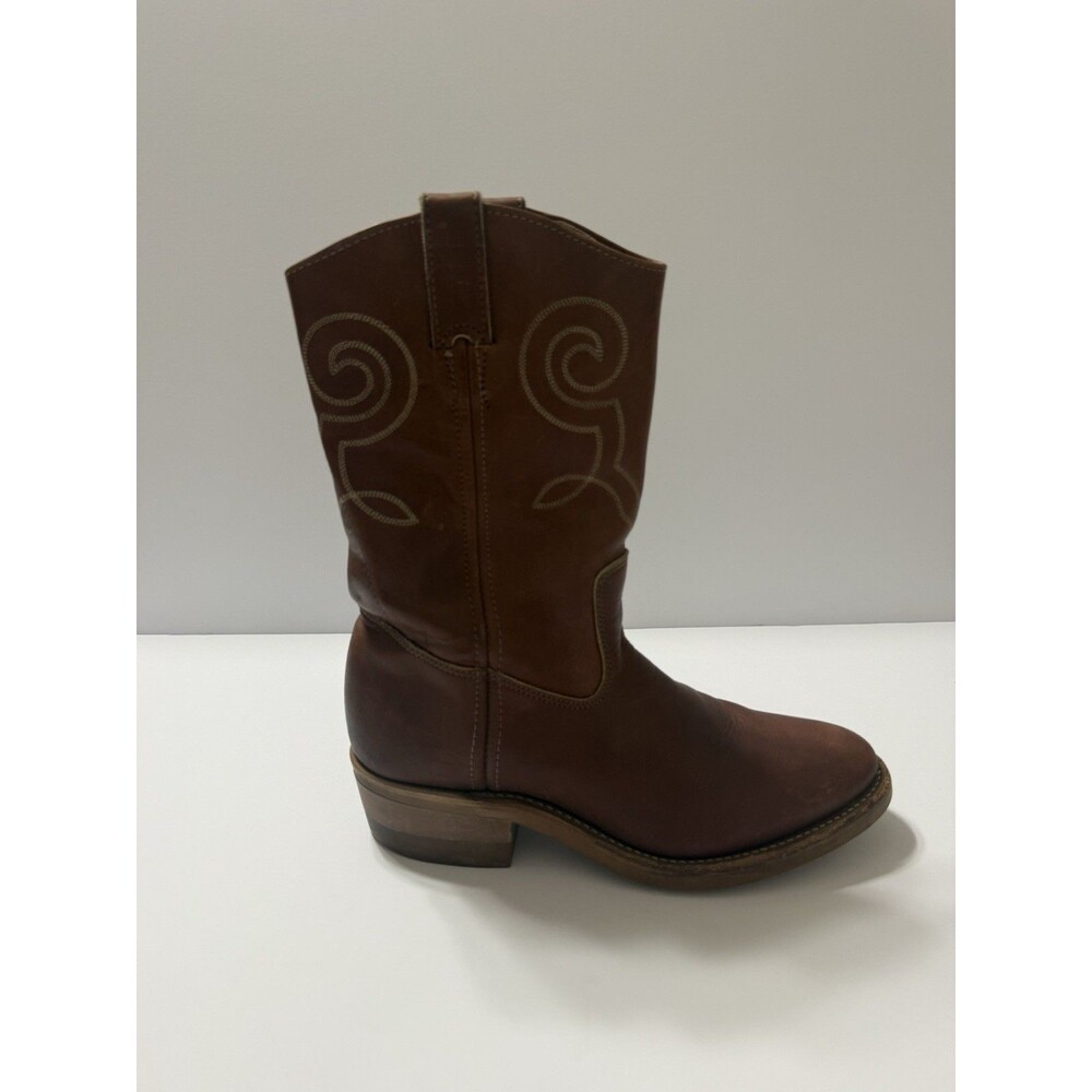 Vintage Red Wing Pecos 9801 Brown Leather Cowboy Boots Men 8D / Women 9D - Picture 5 of 9